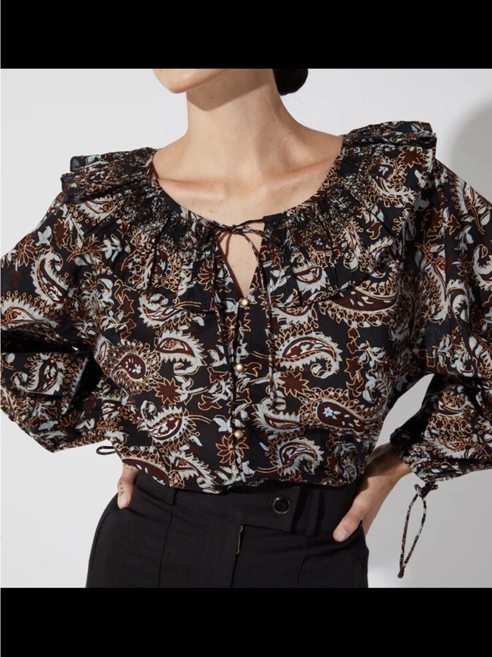 Cleobella Paisley Peasant Blouse